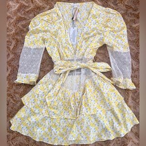 For love & Lemons Daffodil Robe Dress x VS